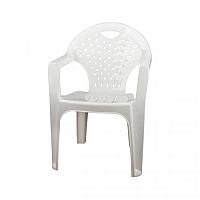 Кресло пластиковое для дачи, стул пластиковый M2608, белый, 585х540х800