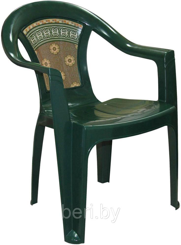 Кресло "Восточные сказки" M2649 пластиковое для дачи, стул пластиковый зеленый, 585х540х800 - фото 1 - id-p61703225