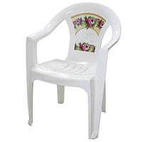 Кресло "Винтаж" M2644 пластиковое для дачи, стул пластиковый белый, 585х540х800