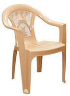 Кресло "Верона" M3095 пластиковое для дачи, стул пластиковый бежевый, 585х540х800