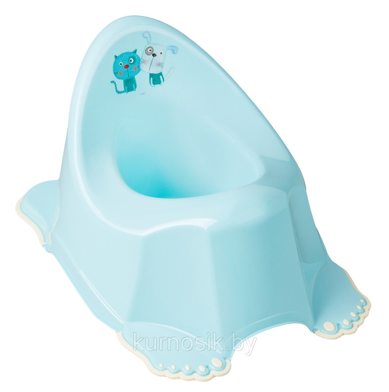 Горшок детский «Собака и кот» музыкальный противоскользящий TEGA белый мятный