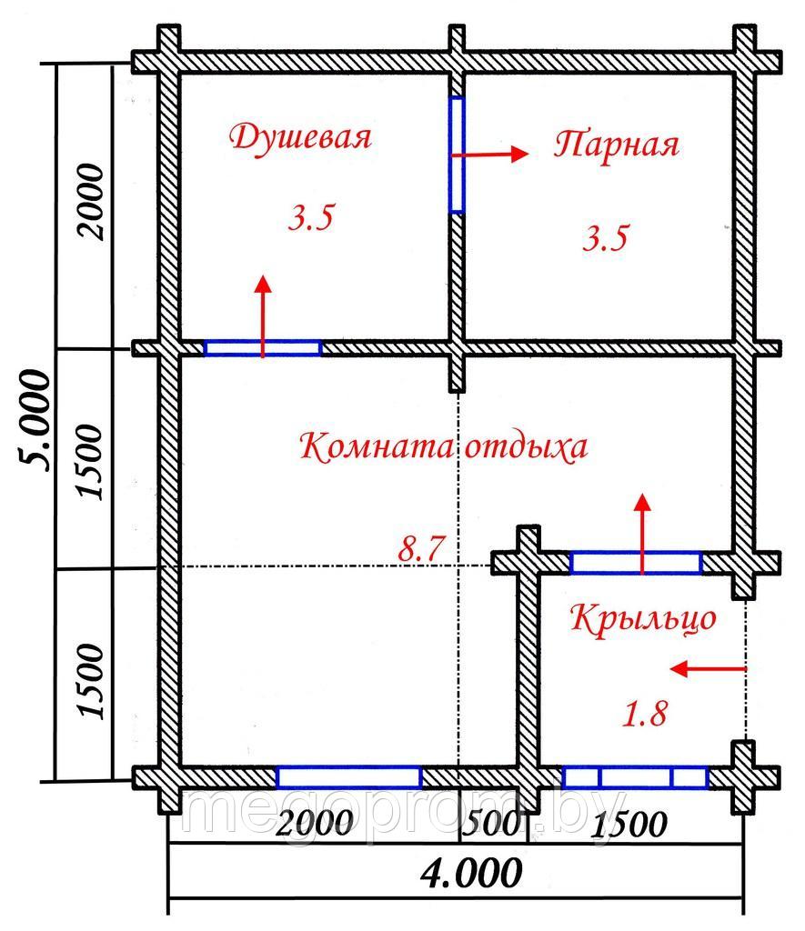 Купить Баню из бруса 5 на 4 - фото 3 - id-p61843287