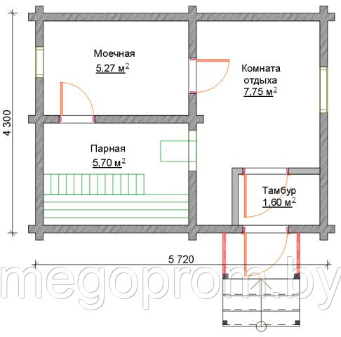 Баня из бруса 6х5 - фото 5 - id-p61843320