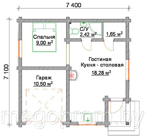 Баня из бруса 7,1х7,4 - фото 4 - id-p61843430