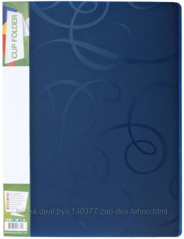 Папка с боковым прижимом и карманом BAROCCO А4, синяя - фото 1 - id-p61889423