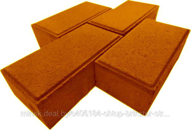 Тротуарная плитка Кирпичик 6 оранжевый П20.10.6 М22,5, фото 2