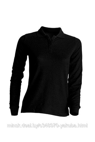 Джемпер (рубашка) поло женский длинный рукав черный POPL LS  BLACK