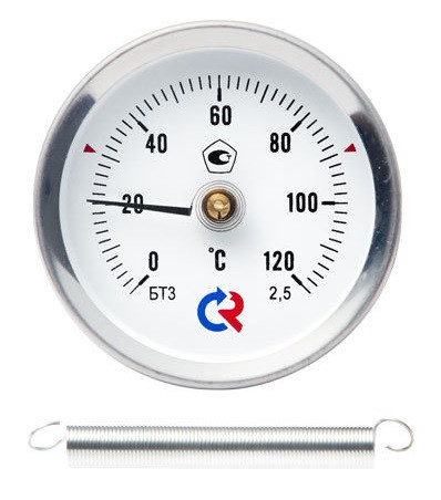 Термометр биметаллический накладной (с пружиной) БТ-30.010 0…150 °C