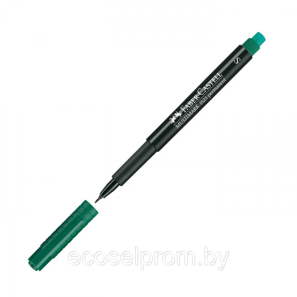 Маркер перманентный "Multimark" с ластиком Faber-Castell/зеленый S - фото 1 - id-p61915296
