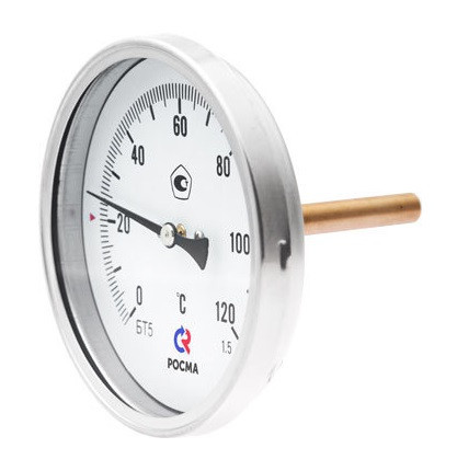 Термометр осевой биметаллический БТ-31.211 0…250 L=64