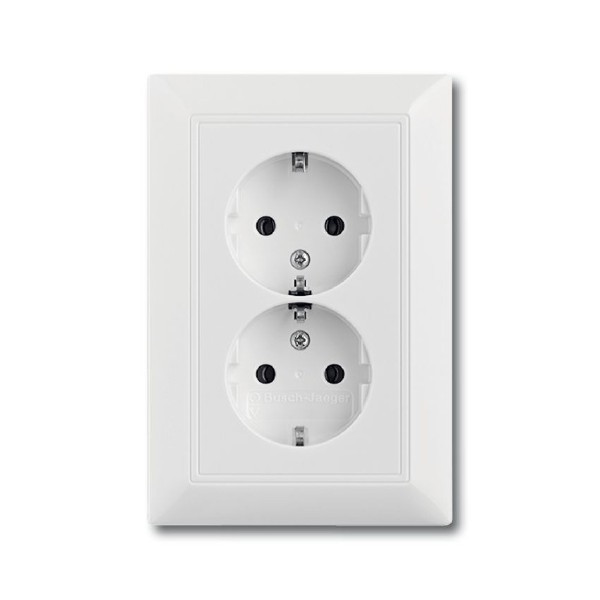 Basic-55-Розетка 2x2P+E в одну коробку(белый) ААВВ2014-0-1462