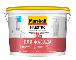 «Marshall Maestro» Фасадная Акриловая краска (4,5l)BW - фото 1 - id-p61988908