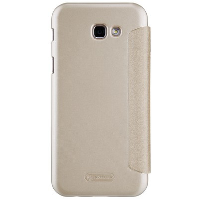 Полиуретановый чехол книга Nillkin Sparkle Leather Case Gold для Samsung A320F Galaxy A3 (2017) - фото 2 - id-p61999746