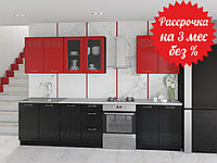 Кухня  Артем-Мебель Оля, красный/черный глянец, фото 1