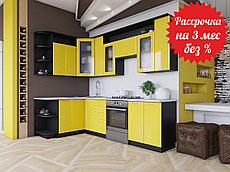 Кухня угловая Артем-Мебель Виола 1,5х2,6 м, желтый глянец