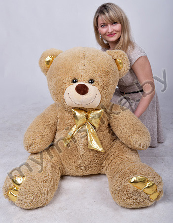 Плюшевый медведь 140 см Оскар, Золотой - фото 1 - id-p8246942