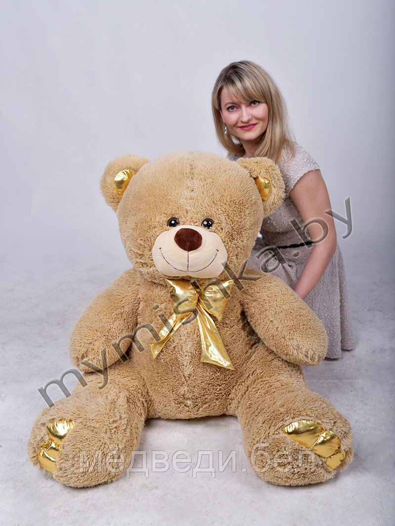 Плюшевый медведь 140 см Оскар, Золотой - фото 2 - id-p8246942