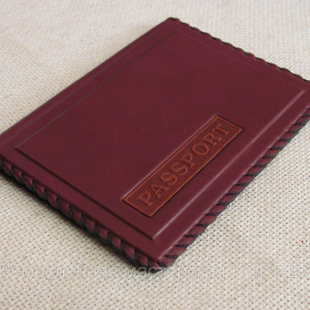 Обложка на паспорт вставка PASSPORT (бордо) Арт. 1-25