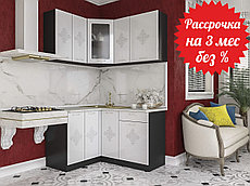 Кухня угловая Артем-Мебель Жасмин 1,4х1,2м, белый глянец