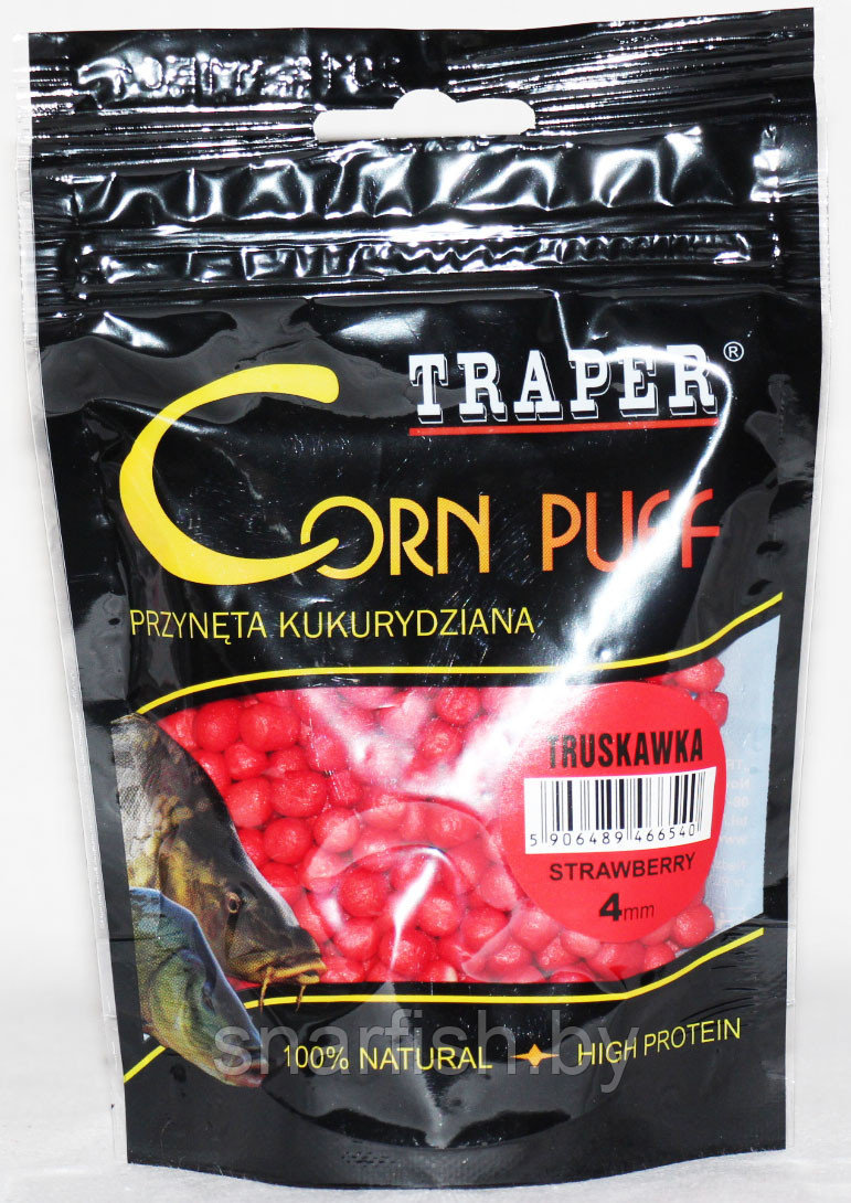 Плавающая кукуруза Traper Corn Puff D-4mm. Клубника 20гр. - фото 1 - id-p62030013