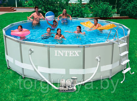 Каркасный бассейн Intex Ultra Frame 28310NP 427х107 см + фильтр-насос, лестница, подстилка, покрывало, фото 2