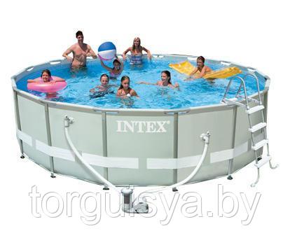 Каркасный бассейн Intex Ultra Frame 28322/54922 488х122 см + фильтр-насос, картриджный фильтр, лестница, подстилка, покрывало, фото 2