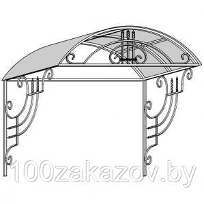 Козырек навесной из поликарбоната КС-А-1. Козырек над крыльцом. Козырек кованный - фото 1 - id-p62092604