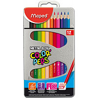 Цветные карандаши Maped "Color Peps" в металлическом пенале / 12