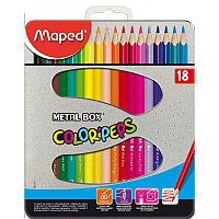 Цветные карандаши Maped "Color Peps" в металлическом пенале / 18