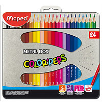 Цветные карандаши Maped "Color Peps" в металлическом пенале / 24