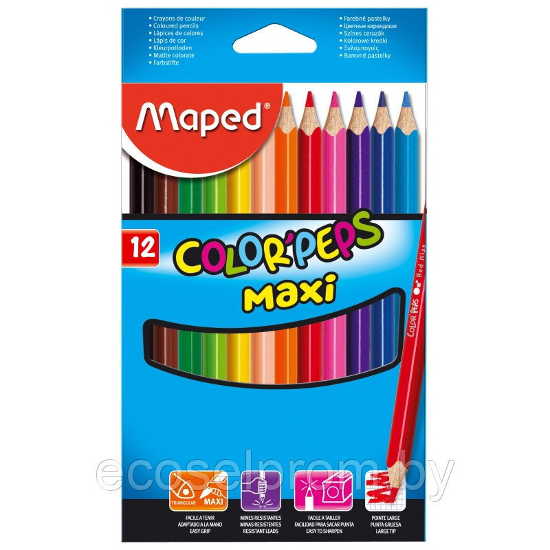 Цветные карандаши Maped Color'Peps Maxi, фото 1
