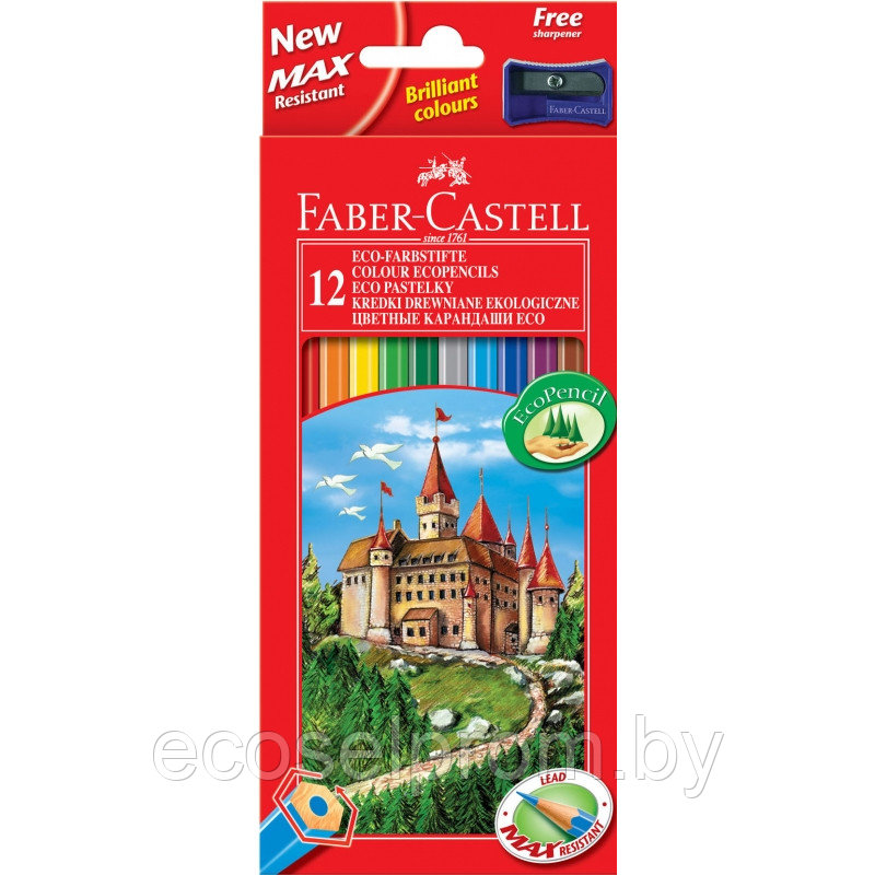 Цветные карандаши "Faber-Castell ECO"+точилка / 12 - фото 1 - id-p62239868