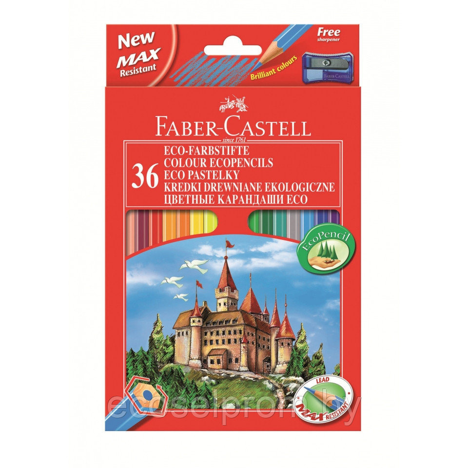 Цветные карандаши "Faber-Castell ECO"+точилка / 36