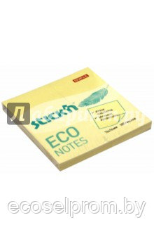 Блок самоклеящийся бумажный Hopax ECO 21745 76x76мм 100лист.  пастель желтый