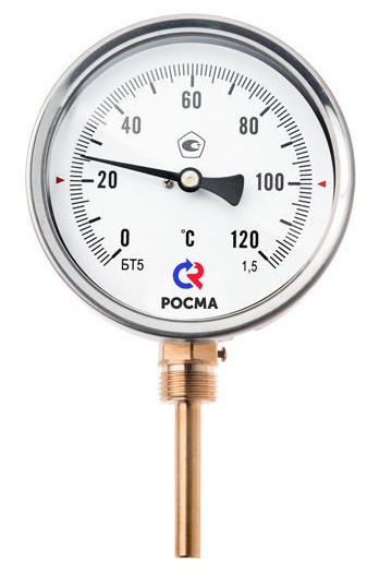 Термометр радиальный биметаллический БТ-32.211 0…350 L=150
