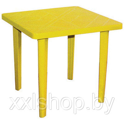 Стол пластиковый квадратный 80*80, (желтый) - фото 1 - id-p61701897