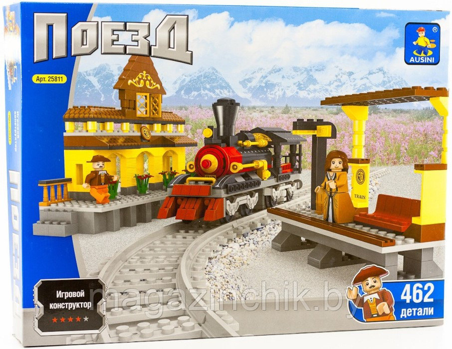 Конструктор Железнодорожный вокзал с поездом 25811 Ausini, 462 дет. аналог Лего - фото 3 - id-p62247982