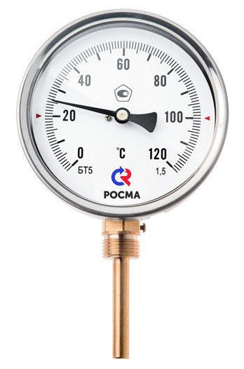 Термометр радиальный биметаллический БТ-52.211 0…120  L=300