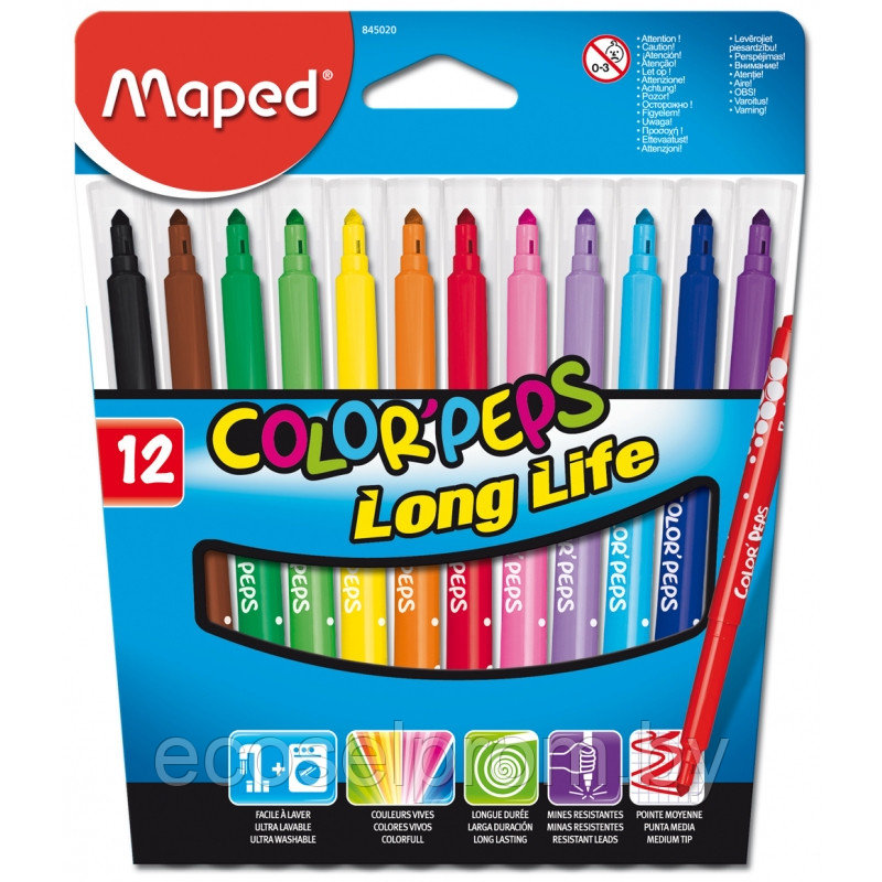 Набор фломастеров Maped "Color Peps" / 12 - фото 1 - id-p62250357
