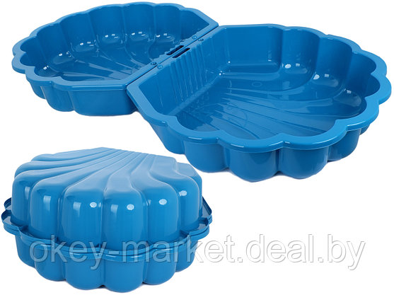 Детская песочница - бассейн с крышкой  3Toysm , цвет синий, фото 2