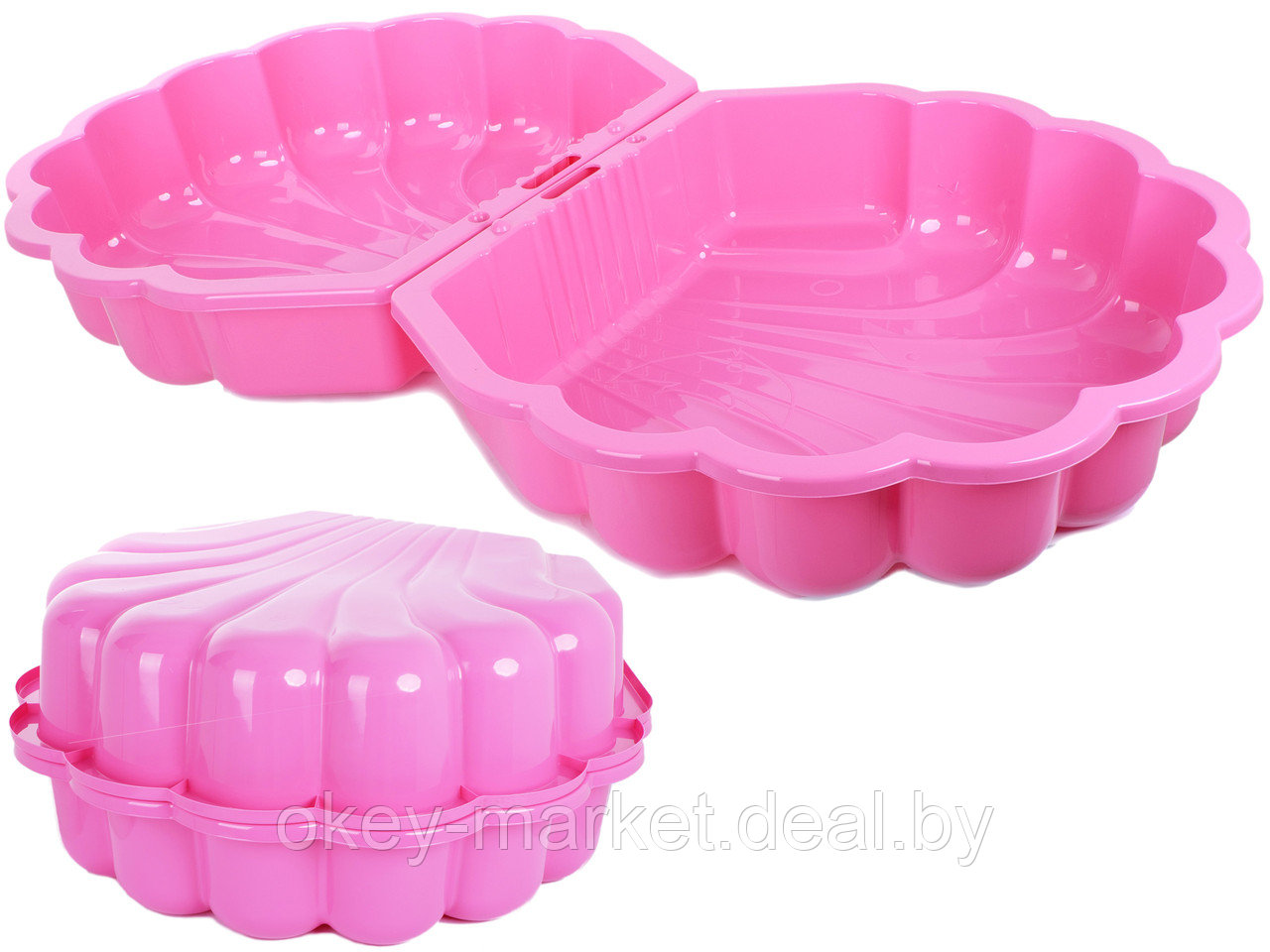 Детская песочница - бассейн с крышкой 3Toysm , цвет розовый