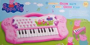 Детский электронный синтезатор пианино Свинка Пеппа 6008   (голубой, розовый)