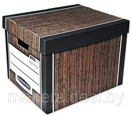 Короб архивный с крышкой Bankers Box Woodgrain 325х285х385мм - фото 2 - id-p62305041