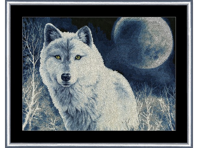 Набор для вышивания крестом "Белый волк".