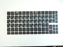 Наклейки на клавиатуру с русскими буквами белые\красные (ламинат)