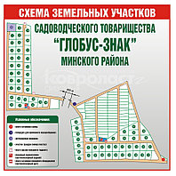 Планшет информационный "План - схема садоводческого товарищества"