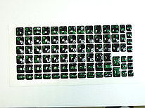 Наклейки на клавиатуру с русскими буквами белые\зеленые (гелевые)