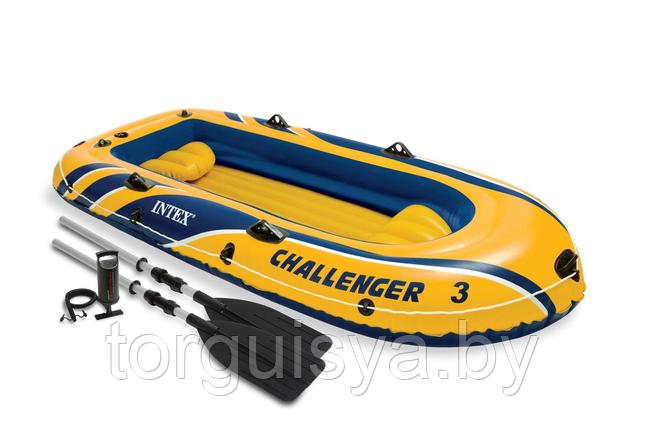 Надувная трёхместная лодка Challenger-3 Set Intex 68370NP, фото 2