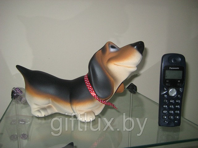 Собака Такса щенок сувенир-копилка, гипс, 28*20 см - фото 1 - id-p2565492