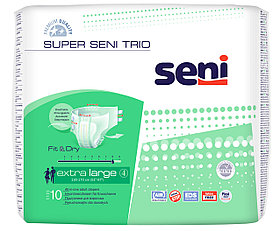 Подгузники для взрослых Super Seni Trio, размер 4 (Extra Large), 10 шт.